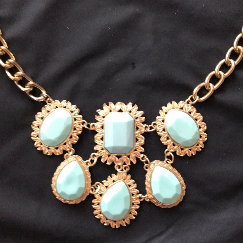 Mint green statement necklace